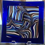 Blue & Brown Vortex Combed Art Piece